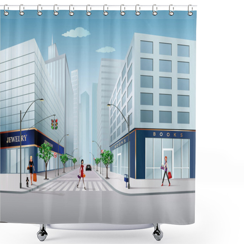 Personality  City Street Shower Curtains