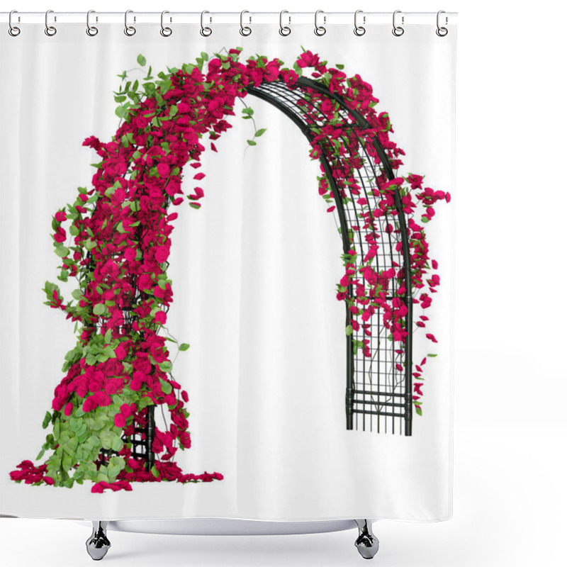 Personality  Arched Pergola With Roses Shower Curtains