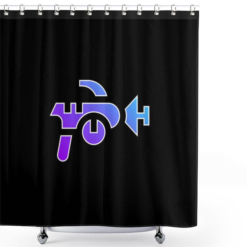 Personality  Blaster Blue Gradient Vector Icon Shower Curtains