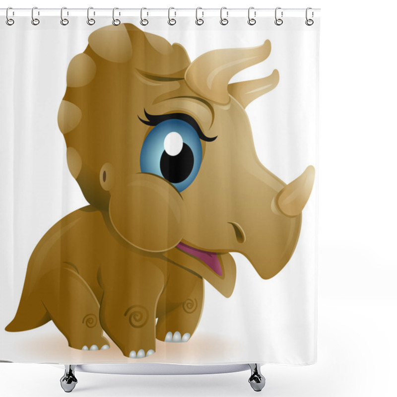 Personality  Baby Triceratops Shower Curtains