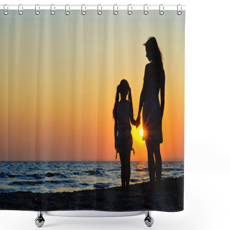 Personality  Family On The Beach Shower Curtains