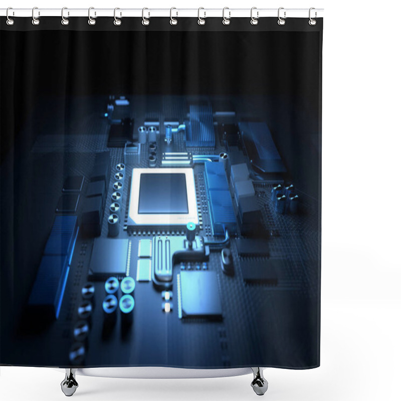 Personality  CPU And Motherboard Background Shower Curtains