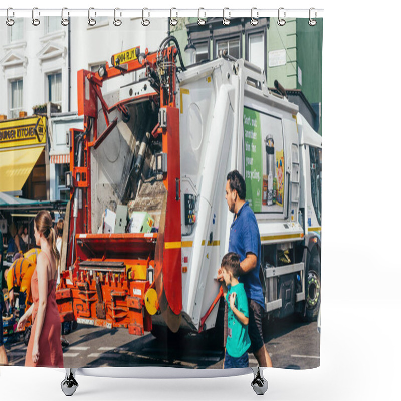 Personality  Rear Loader On The Kensington Park Road In London Shower Curtains