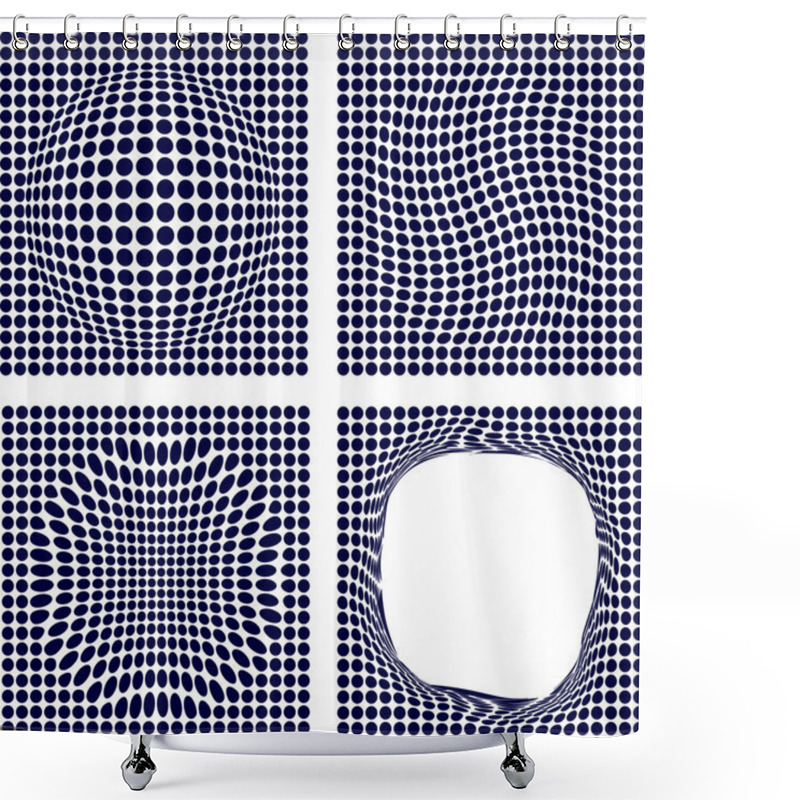 Personality  Set Of Halftone Backgrounds. Shower Curtains