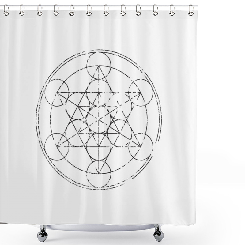 Personality  Cube Of Metatron, Geometric Symbol Shower Curtains