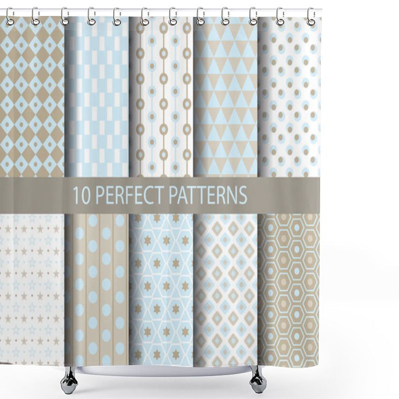 Personality  10 Geometrical Retro Patterns Shower Curtains