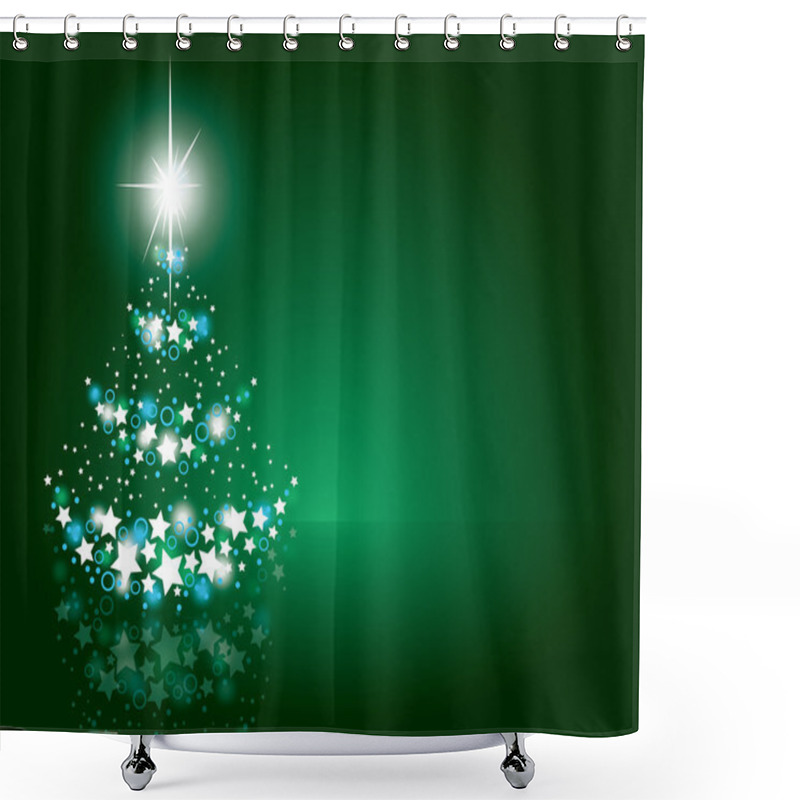 Personality  Christmas Tree Background. Vector Illustration. Shower Curtains