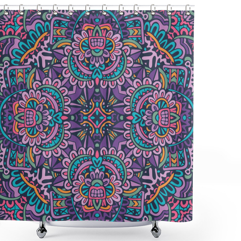 Personality  Indian Floral Paisley Medallion Pattern. Ethnic Mandala Ornament. Shower Curtains