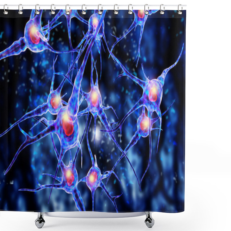 Personality  Viruses Attacking Nerve Cells Shower Curtains