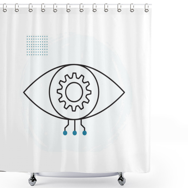 Personality  AI Smart Eye For Image Processing Vector Icon Design, Computer Vision, Deep Learning, Object Detection Shower Curtains