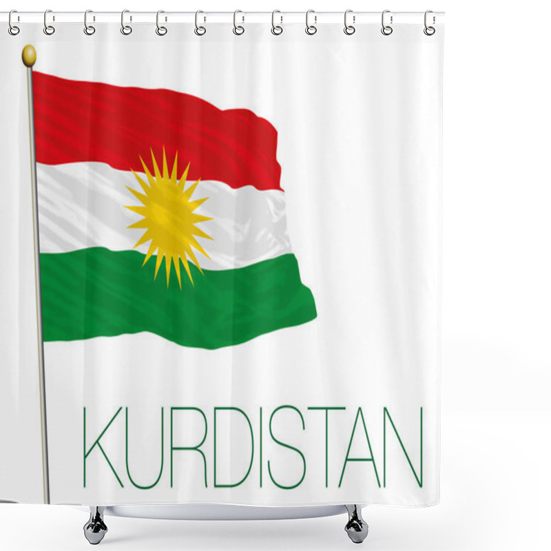 Personality  Kurdistan Flag Isolated On The White Background Shower Curtains