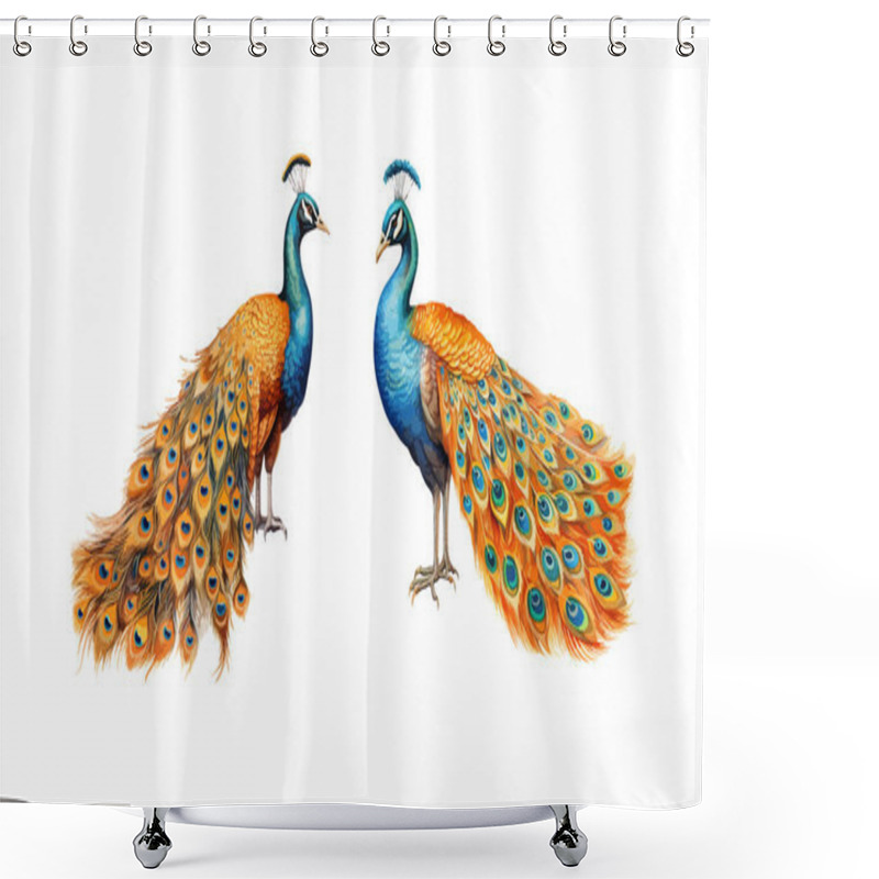 Personality  Peacock Clipart, Isolated Vector Illustration. Shower Curtains