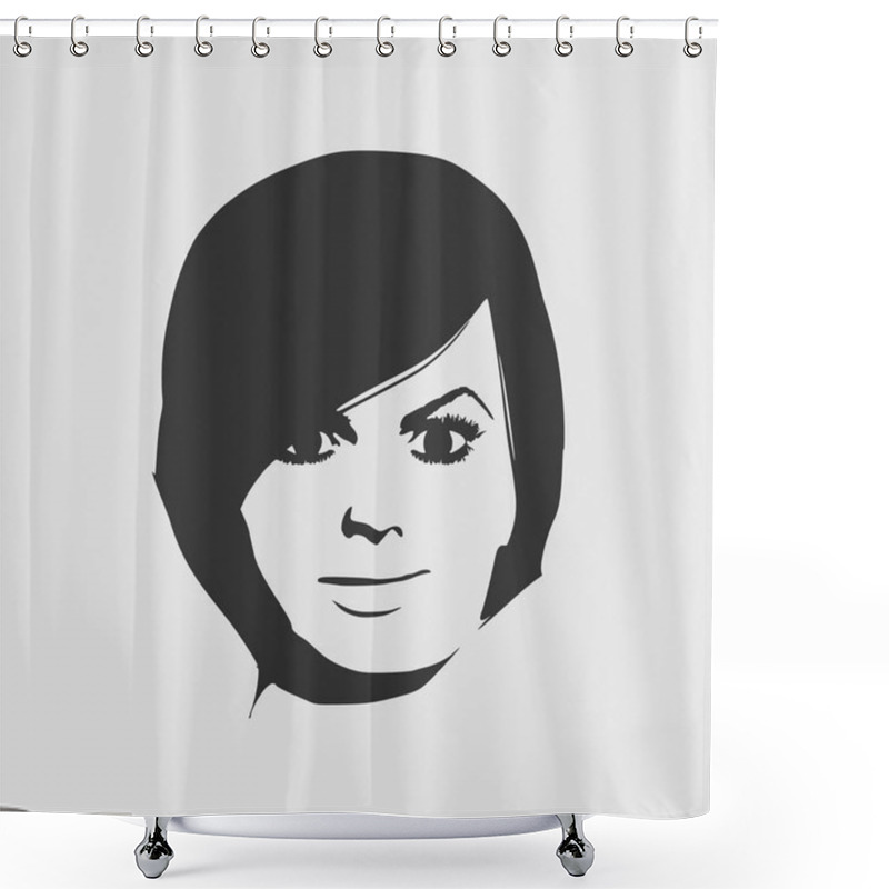 Personality  Silhouette Of A Female Head. Shower Curtains