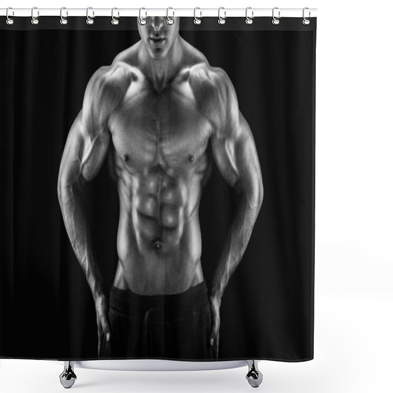 Personality  Handsome And Young Power Athletic Man With Great Physique Shower Curtains