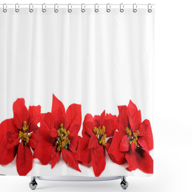 Personality  Poinsettias Flower Shower Curtains