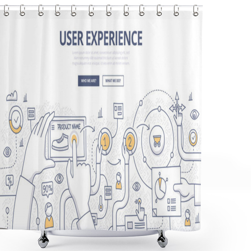 Personality  User Experience Doodle Concept Shower Curtains