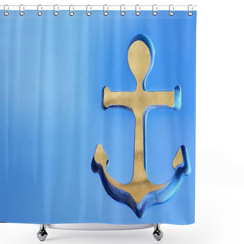 Personality  Aura In The Form Of Anchors In A Tree Painted In Blue. Shower Curtains