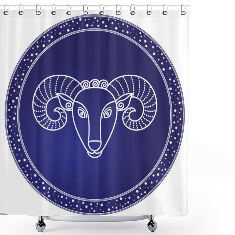 Personality  Aries Astrology Element For Horoscope Zodiac Sign Shower Curtains