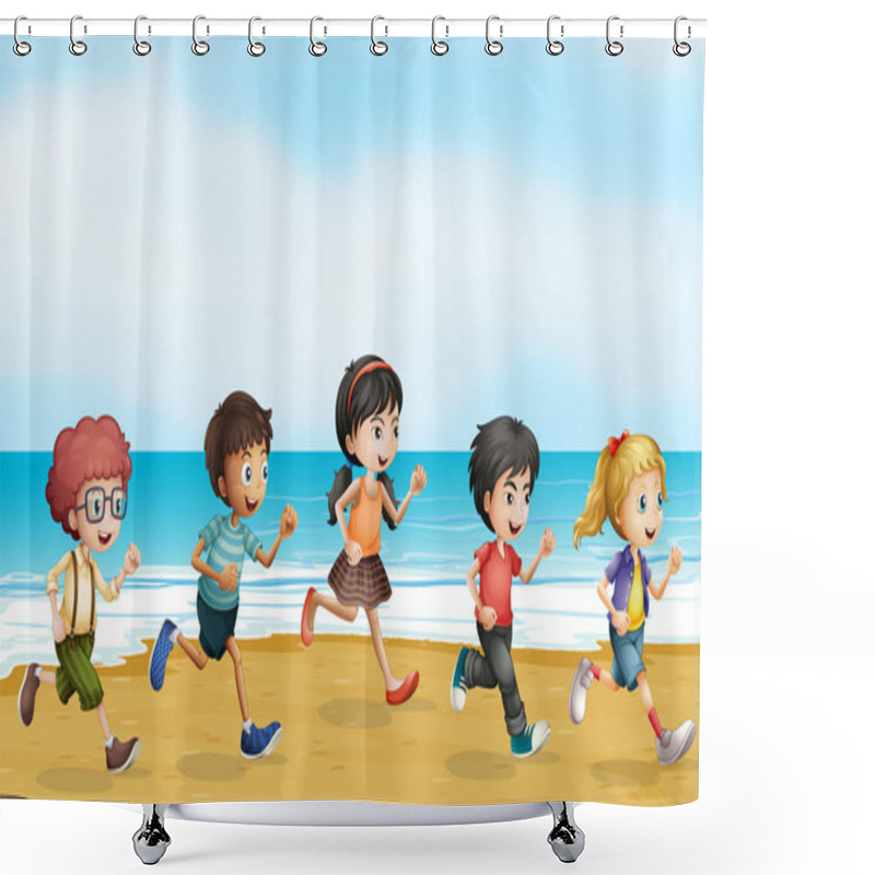 Personality  Running Children Shower Curtains