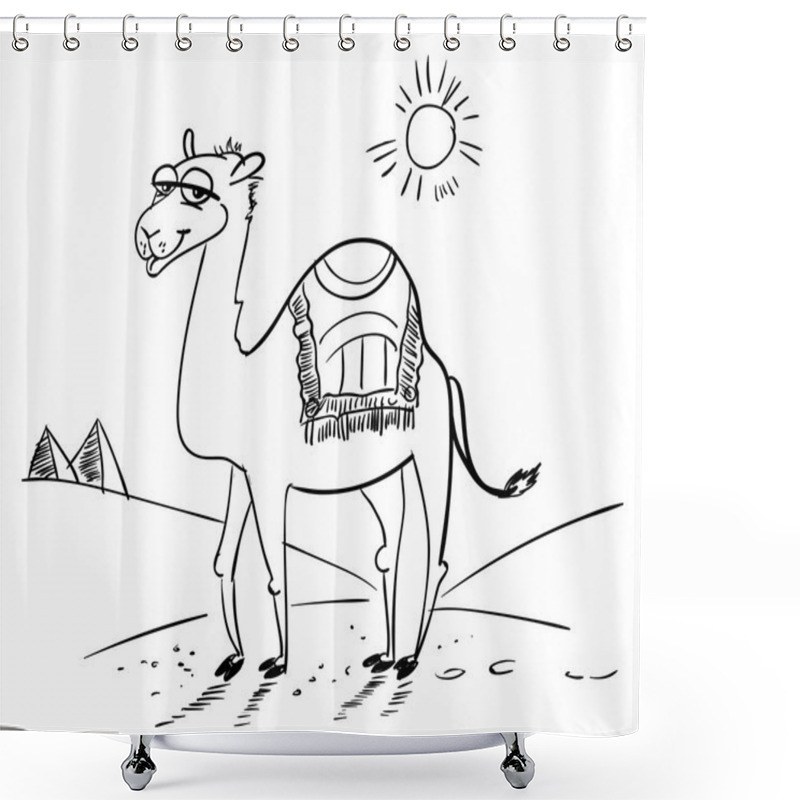 Personality  Camel In The Desert Shower Curtains