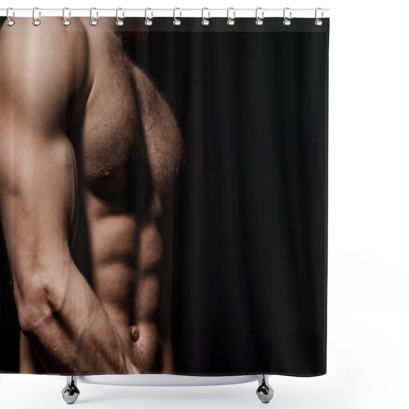 Personality  Six Pack, Abs, Strong Chest. Sexy Muscular Male Torso Six Packs, Ab. Athletic Man Training With Naked Chest And Strong Biceps On Hands. Strong Male, Torso Man. Sportsman, Muscles, Athlete, Naked Tors Shower Curtains