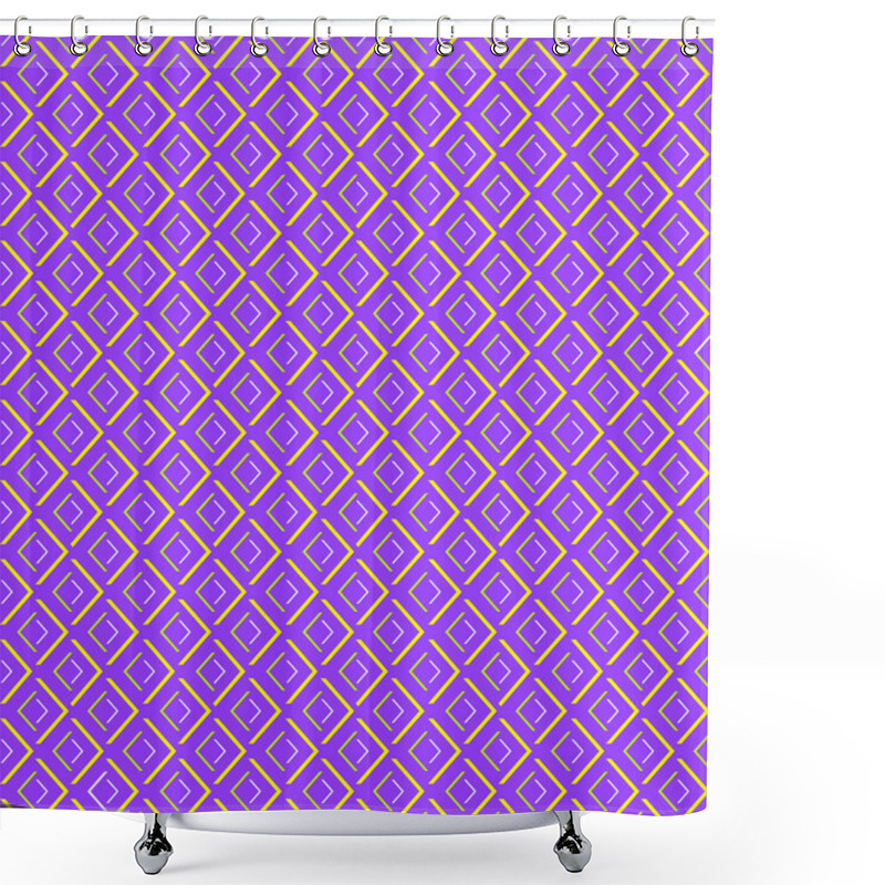 Personality  Abstract Geometric Diamond Shape Seamless Pattern Shower Curtains