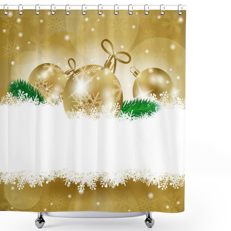 Personality  Christmas Background With Baubles Shower Curtains