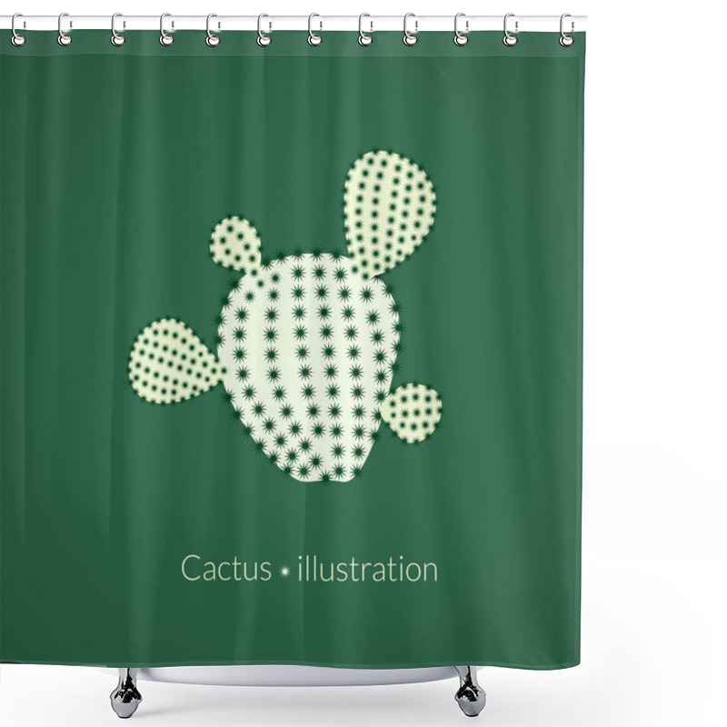 Personality  Green Plant Prickly Pear Cactus Shower Curtains