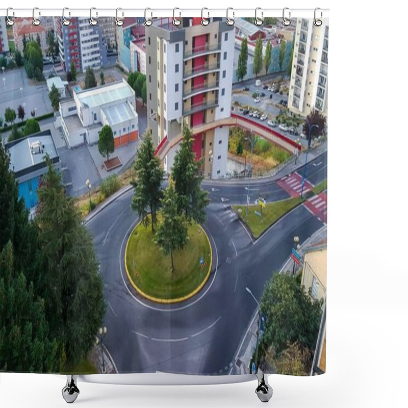 Personality  An Aerial Image Of A Traffic Island With Circles Around The Outside. Shower Curtains