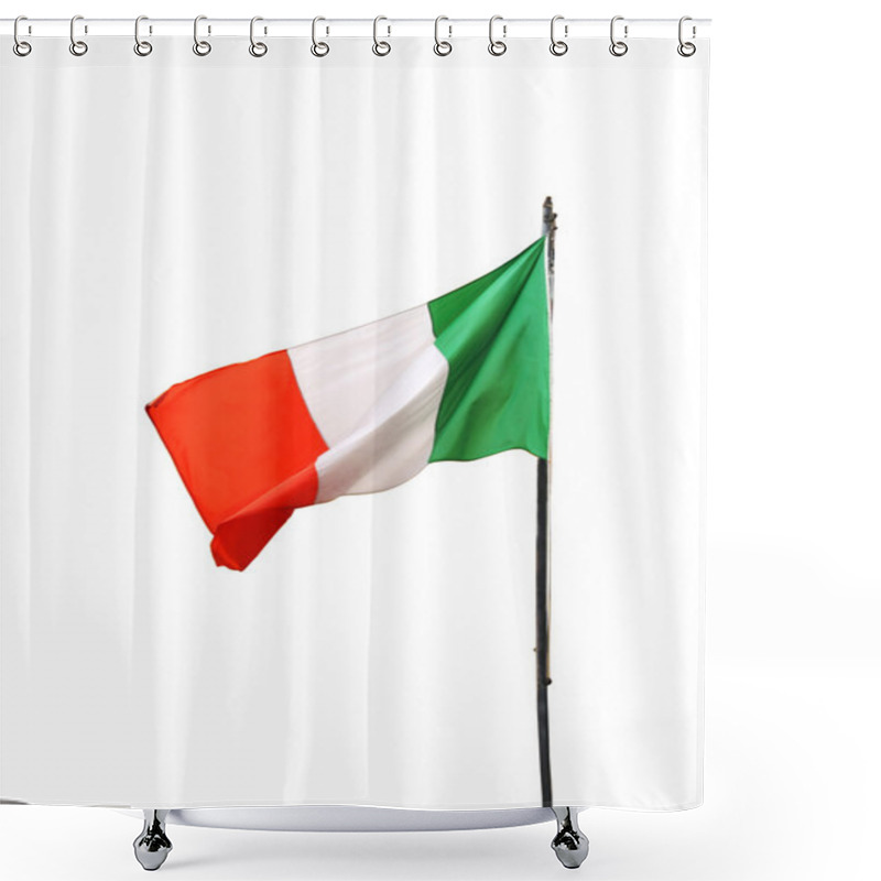 Personality  Italian Flag Isolated Over The White Background With Clipping Path Shower Curtains