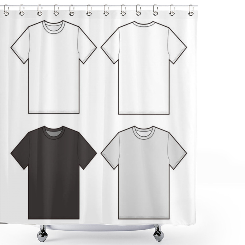 Personality   Short Sleeve Tee Top Fashion Flat Shower Curtains