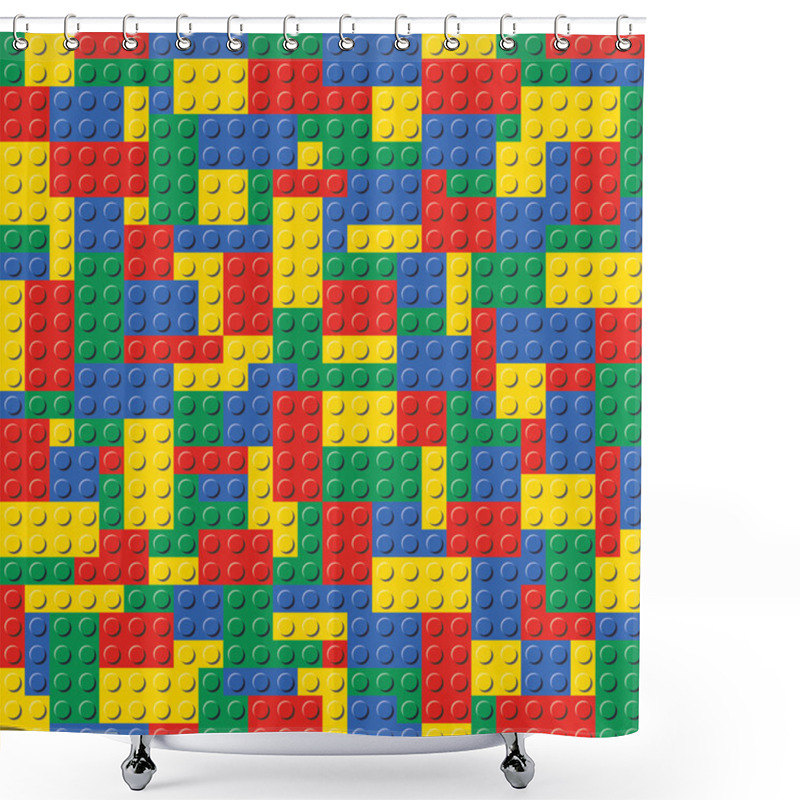 Personality  Toy Building Block Seamless Background Pattern Shower Curtains