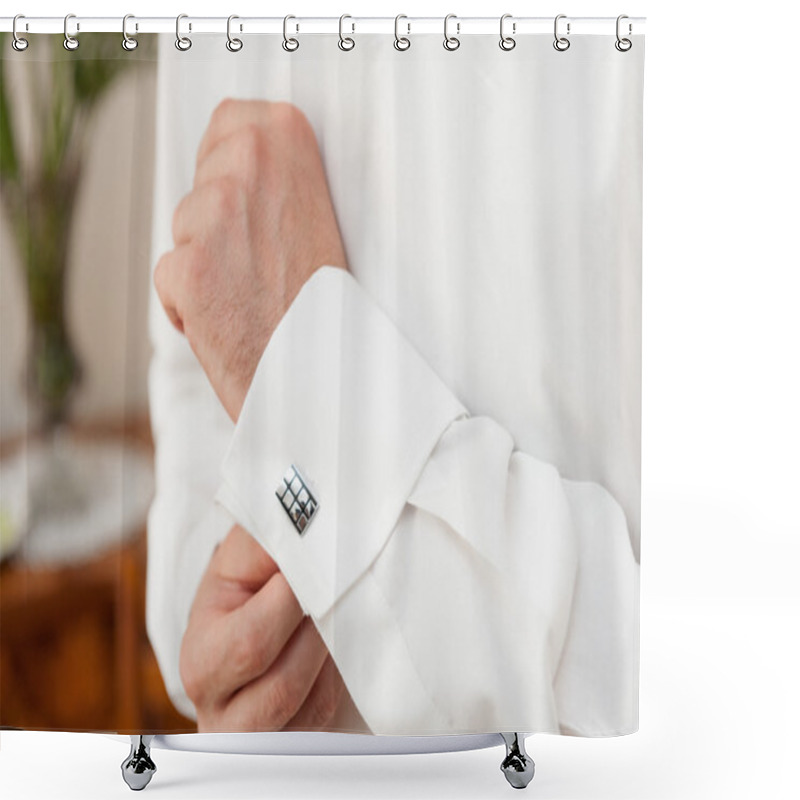 Personality  Groom Wearing Cuffings Shower Curtains