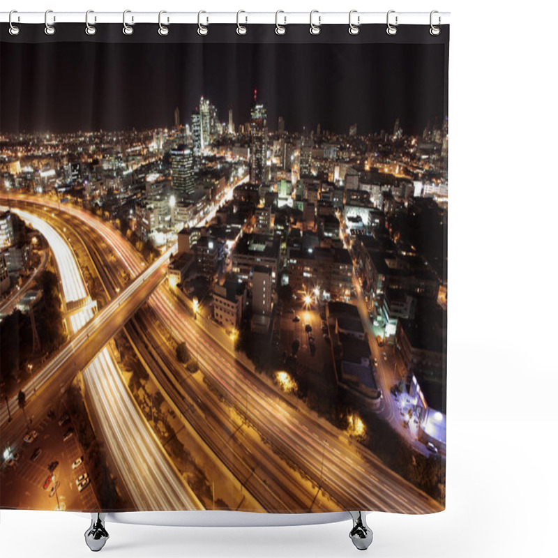 Personality  Tel Aviv Skyline Shower Curtains