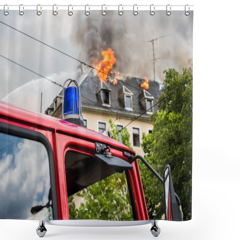 Personality  Fire With Fire Truck Shower Curtains