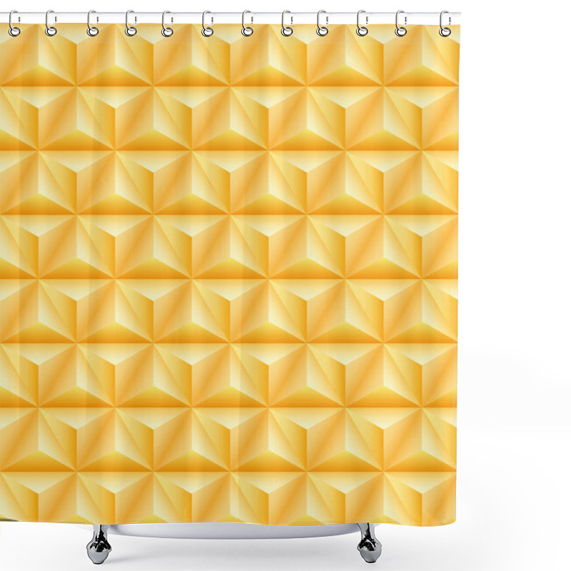 Personality  Tripartite Golden Pyramid Seamless Texture Shower Curtains