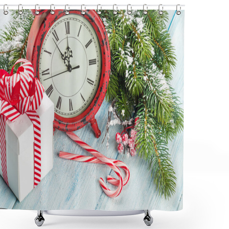 Personality  Christmas Gift, Alarm Clock, Candies Shower Curtains