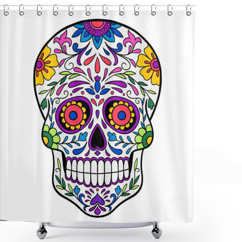 Personality  Day Of The Dead Sugar Skull, Or Calavera. Shower Curtains