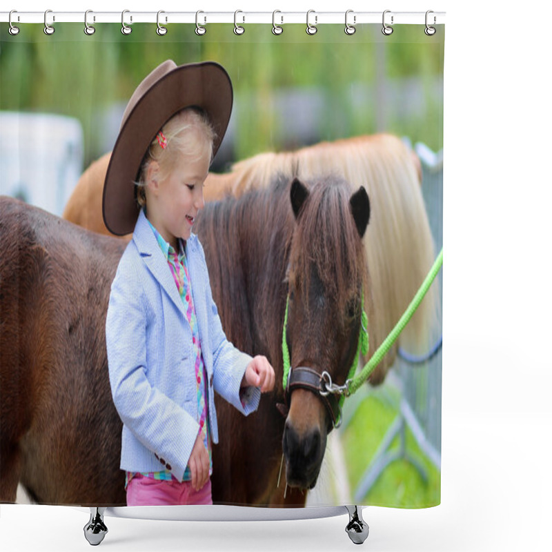 Personality  Happy Little Girl And Her Pony Shower Curtains