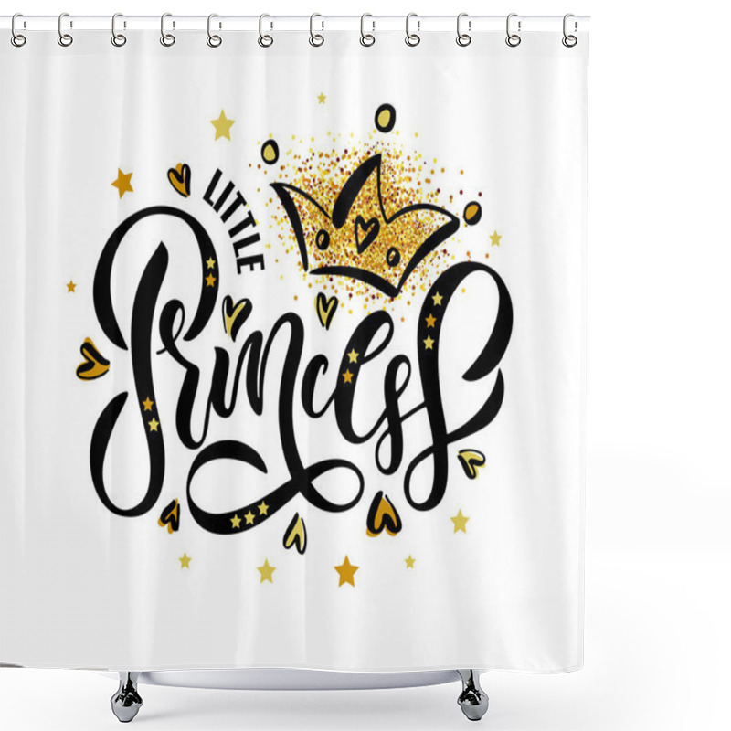 Personality  Little Princess Lettering Typography Poster Shower Curtains