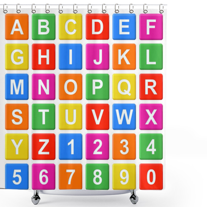 Personality  Alphabet Baby Blocks Shower Curtains