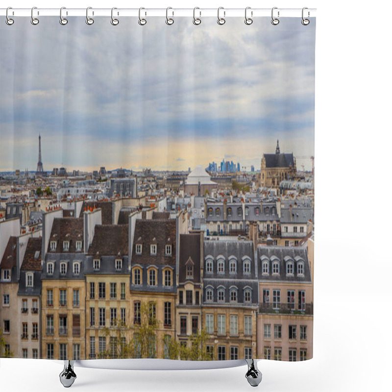 Personality  Aerial View Of Paris City. France. April 2019 Shower Curtains