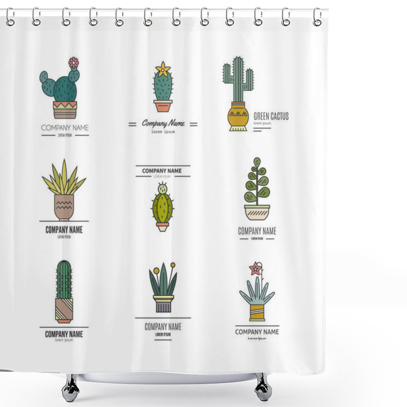 Personality  Cactus Logo Templates Shower Curtains