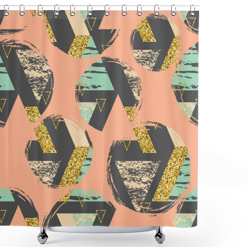 Personality  Abstract Hand Drawn Geometric Pattern Shower Curtains