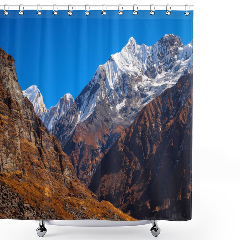 Personality  Annapurna South Peak Shower Curtains