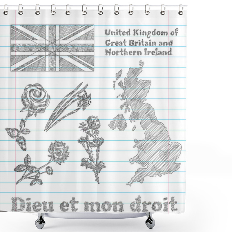 Personality  Floral Symbols Of United Kingdom Of Great Britain And Northern I Shower Curtains