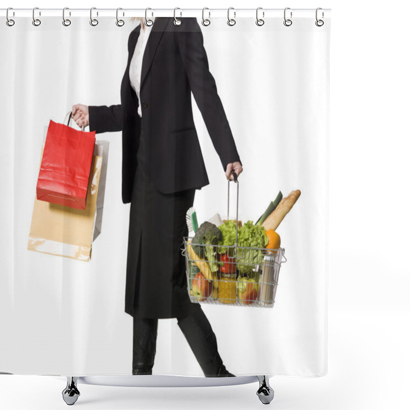 Personality  Shopping Woman Shower Curtains