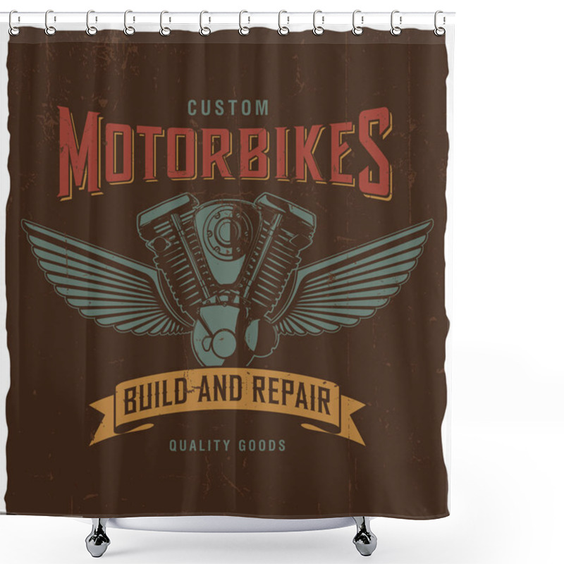 Personality  Custom Motorbikes Poster Shower Curtains