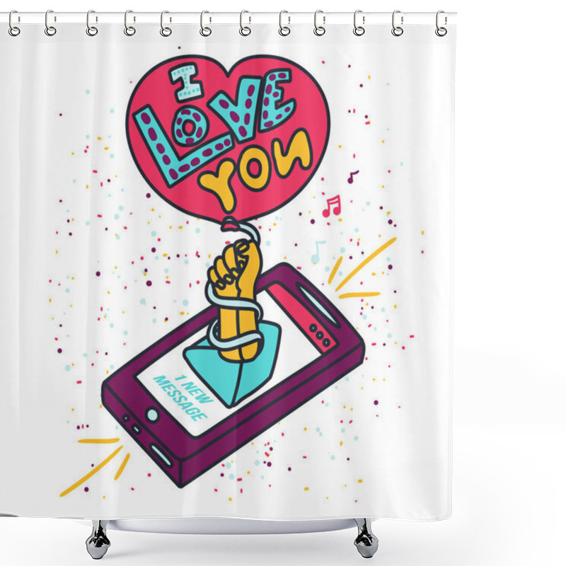 Personality  I Love You Shower Curtains