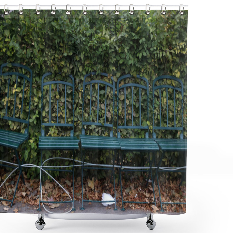 Personality  Iron Chairs In A Park Of Vienna Shower Curtains